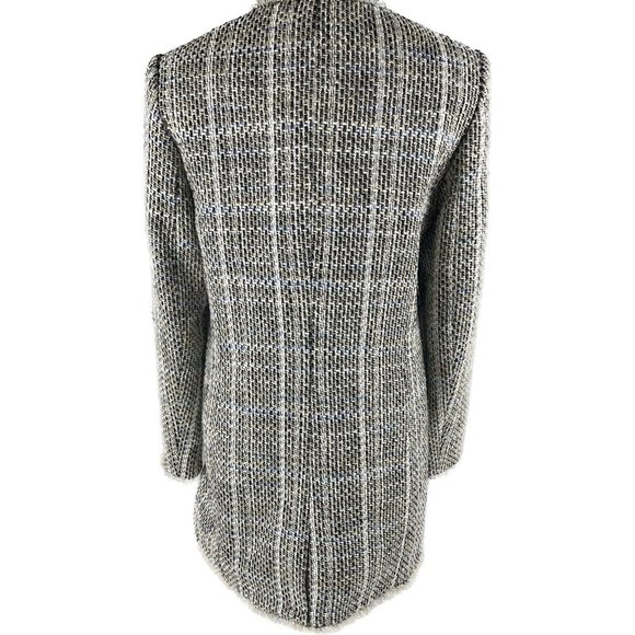 KARL LAGERFELD Size 10 Tweed Pattern LONG Peacoat Jacket Blazer - Picture 8 of 16